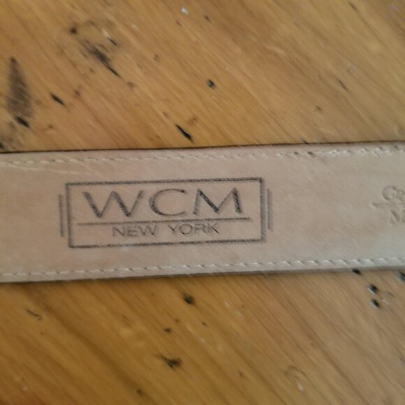 WCM New York Black Leather Belt, Mock Reptile Alligator Croc Print, Size Large - Picture 7 of 13